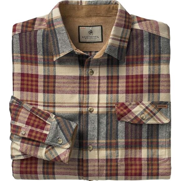 NWT Whitetails Men's Flannel, Long Sleeve Button Down Shirt, Cedarwood Plaid L - Picture 4 of 6